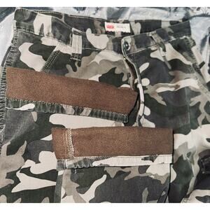 Wrangler Fleece Lined Relaxed Fit Cargo Pants Mens 32x32 Green Camo Straight Leg